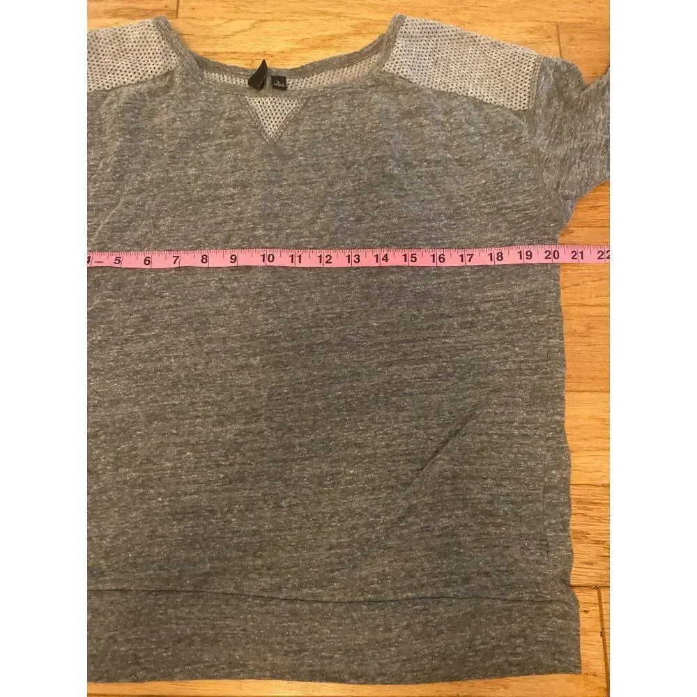 Cynthia Rowley women's casual grey cotton blend mesh shoulders shirt size large - Picture 6 of 9